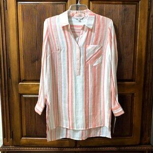 𝅺nanette Lepore Lightweight Tangerine Striped Top